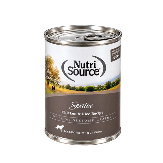 Alimento NutriSource en Lata Senior de Pollo 13Oz