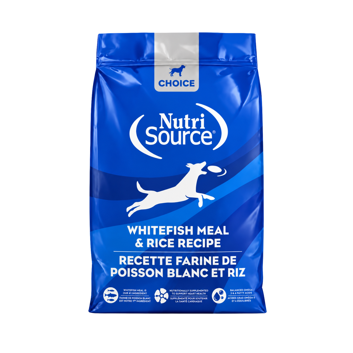 Alimento Nutri Source para perros de pescado y arroz 5LB