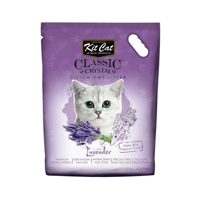 Arena para Gato KitCat De Cristales Olor Lavanda 5 L