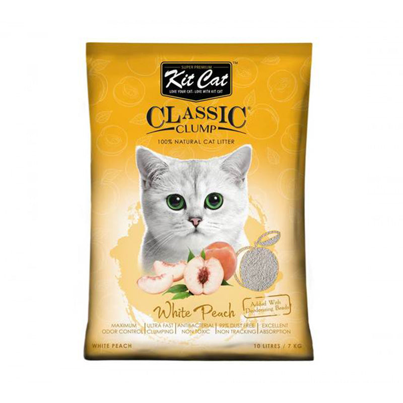 Arena para Gato KitCat Classic Clump Melocotón 10 L