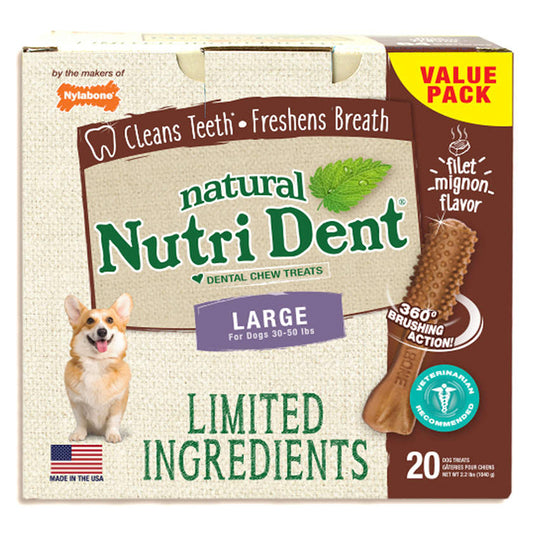 Nylabone Snack Dental Filet Mignon Large 20 unidades