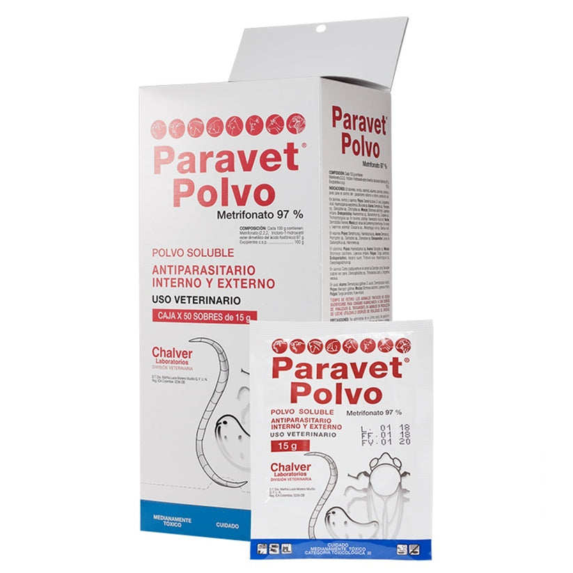 Paravet (Metrifonato97%) Sobre 15G – MELO Pet and Garden