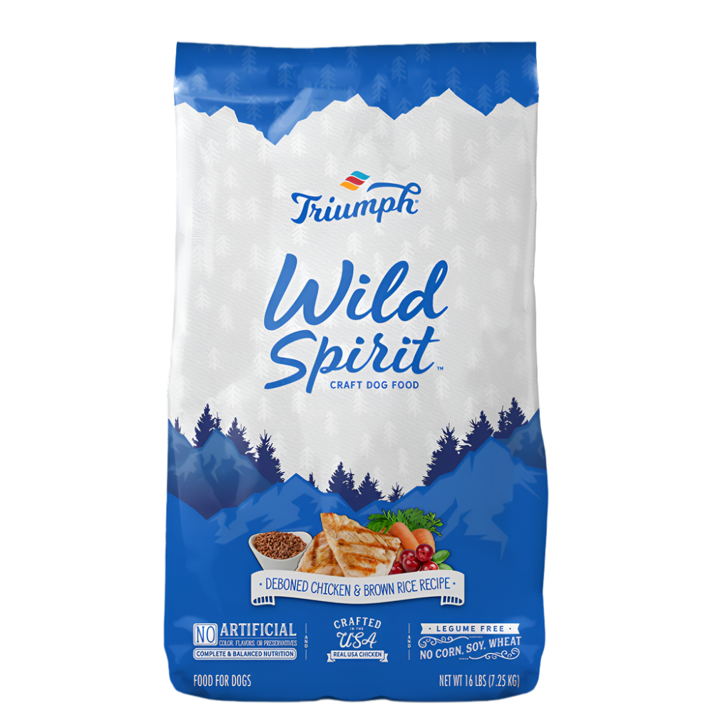 Alimento Para Perro Triumph Wild SPirit Pollo Deshuesado Y Arroz Integral 16Lbs