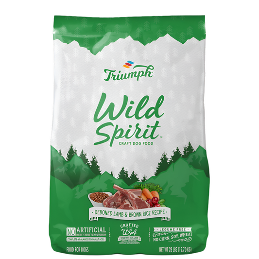 Alimento Para Perro Triumph Wild Spirit Cordero Deshuesado Arroz Integral 28lb