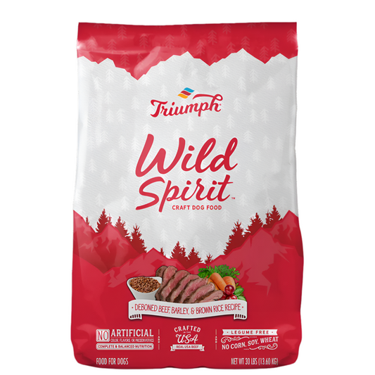 Alimento Para Perro Triumph Wild Spirit Carne, Cebada, Arroz Integral 30LB