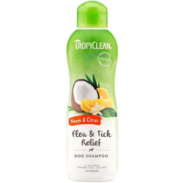 Shampoo Tropiclean Contra Pulgas y Garrapatas 20 Oz