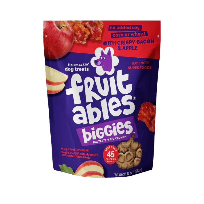 Snack de fruta para perros manzana y tocino 16Oz