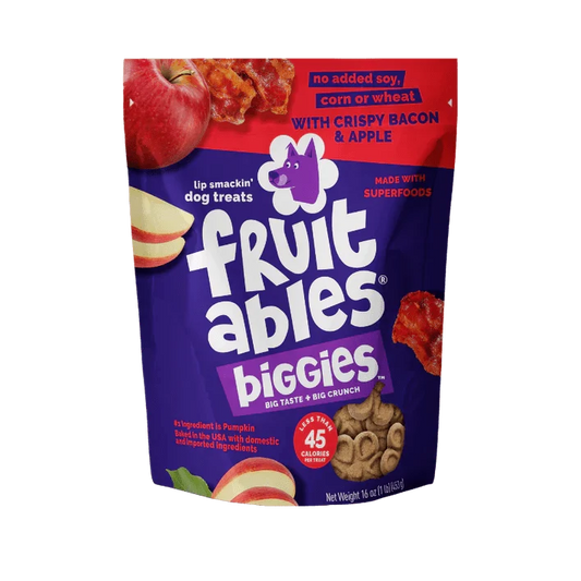 Snack de fruta para perros manzana y tocino 16Oz