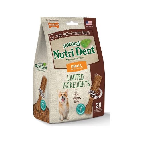 Snack Filete Mignon Dental Nylabone Pequeño 28 Uds