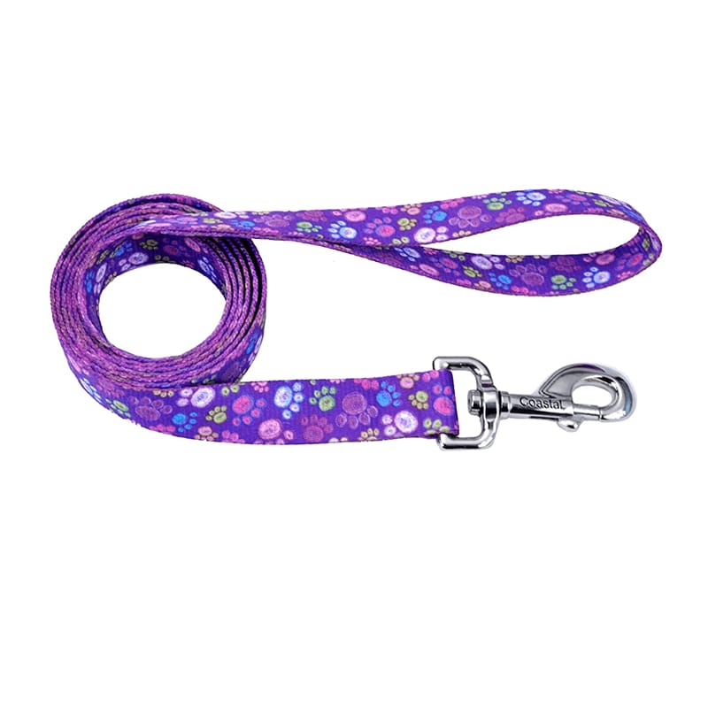 Guía para Perro de Color Morado con Huellitas de Colores