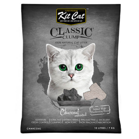 Arena para Gato KitCat Classic Clump Carbón 10 L