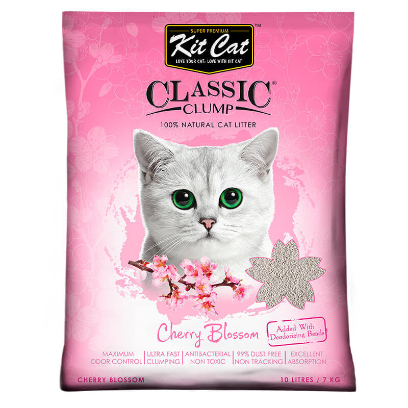 Arena para Gato KitCat Classic Clump Cerezo 10 L