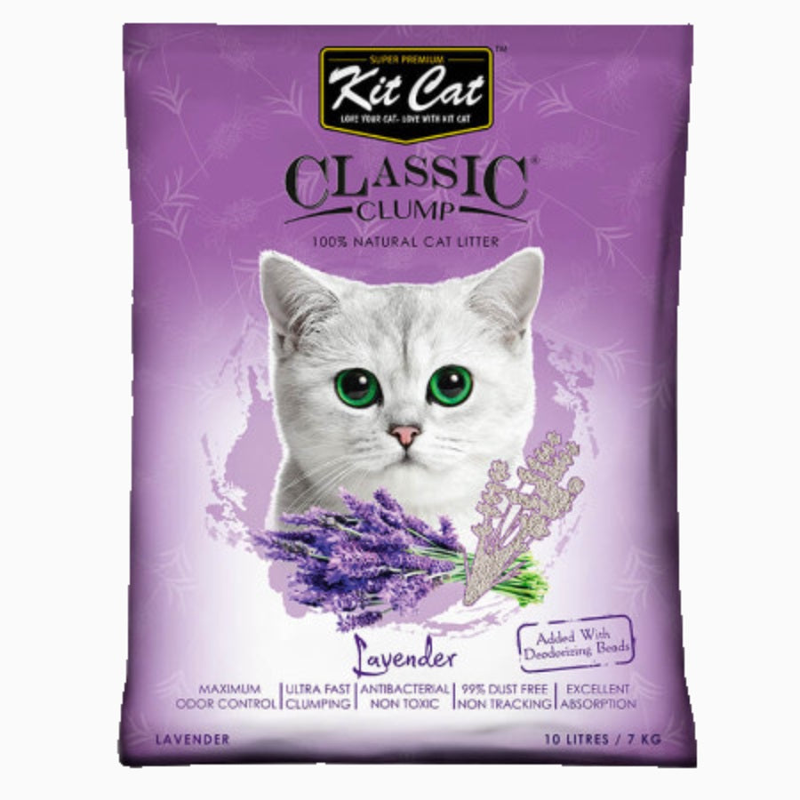 Arena para Gato KitCat Classic Clump Lavanda 10 L