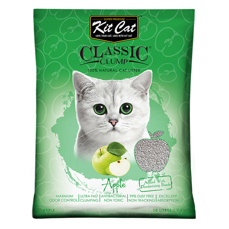 Arena para Gato KitCat Classic Clump Manzana 10 L