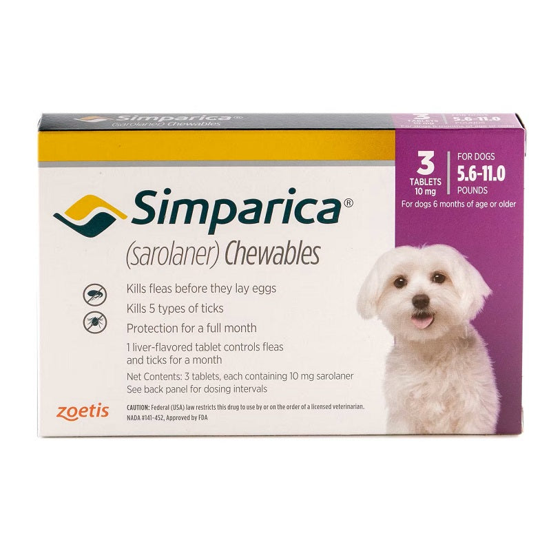 Desparasitante Externo Para Perros Simparica Caja de 3 Tabletas