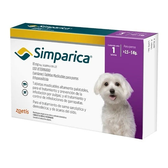 Desparasitante Externo Para Perros Simparica 1 Tableta